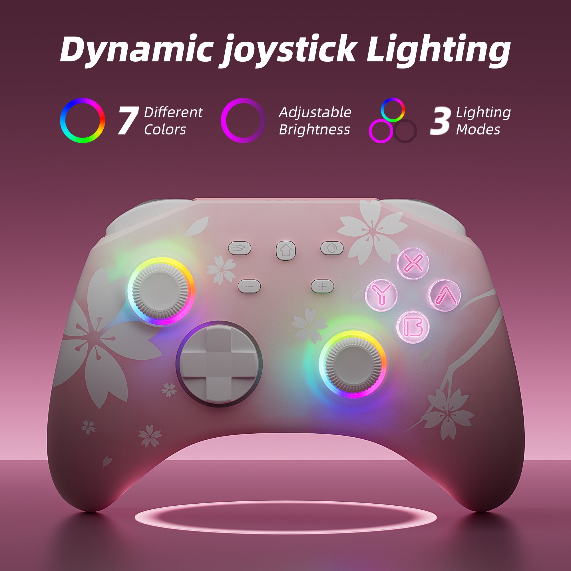 Mytrix Wireless Pro Controllers for Nintendo Switch, Windows PC iOS Android Steam/Steam Deck, Sakura Pink Bluetooth Controller with Programmable, Headphone Jack, Adjustable LED Light/Turbo/Vibration Mytrix Wireless Pro Controllers for Nintendo Switch, Windows PC iOS Android Steam/Steam Deck, Sakura Pink Bluetooth Controller with Programmable, Headphone Jack, Adjustable LED Light/Turbo/Vibration